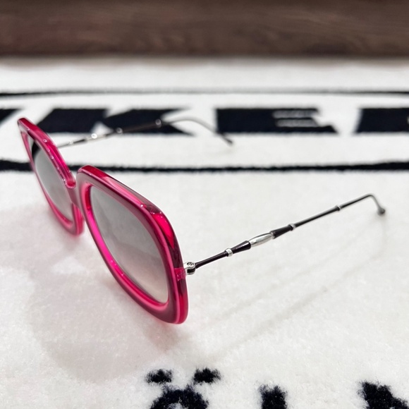 Matsuda M2035 5-Barrel Riveted Hinge Sunglasses DEEP BURGUNDY/PINK CRYSTAL main image 5